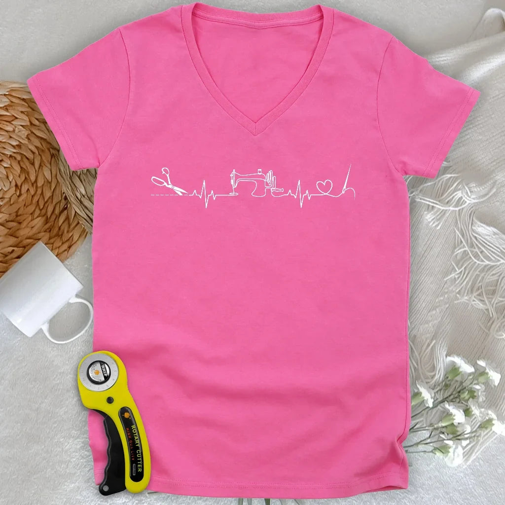 Sewing Heartbeat Lady V-neck