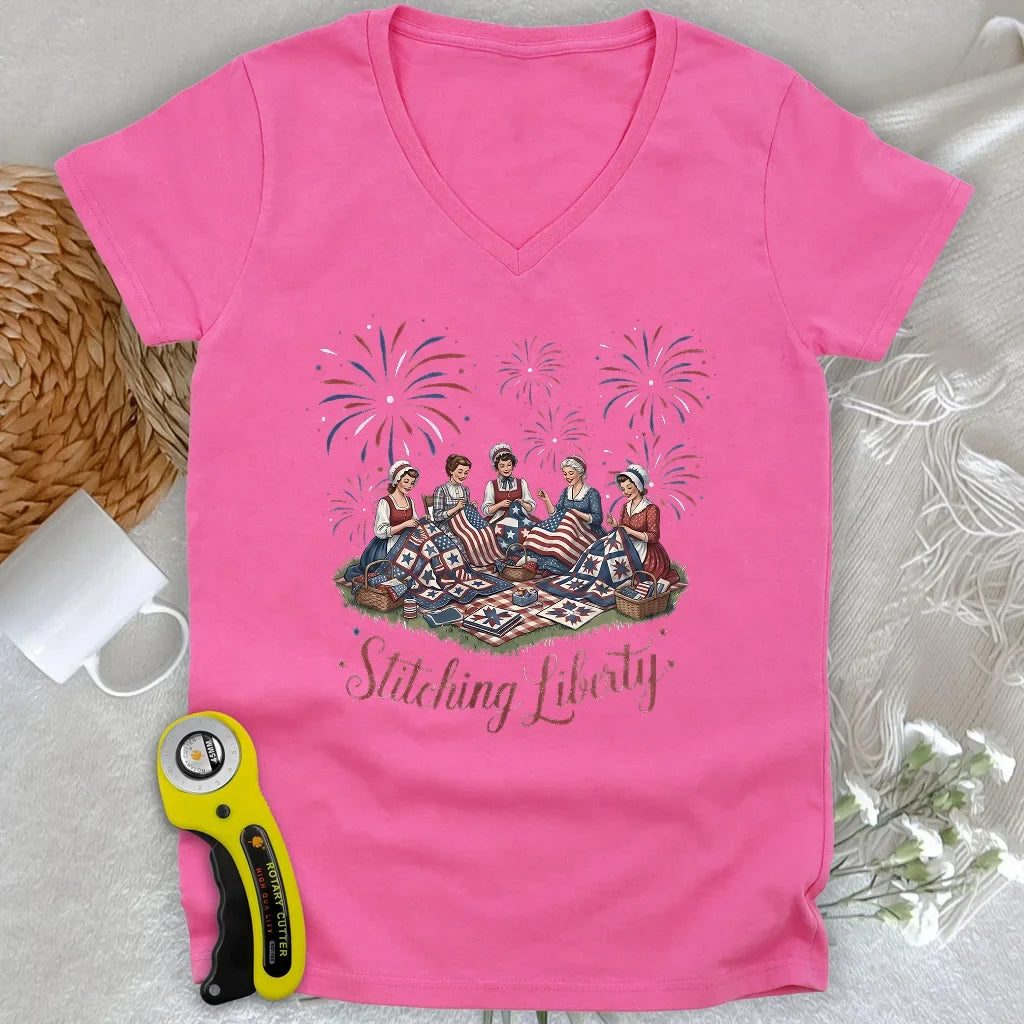 Stitching Liberty Lady V-neck