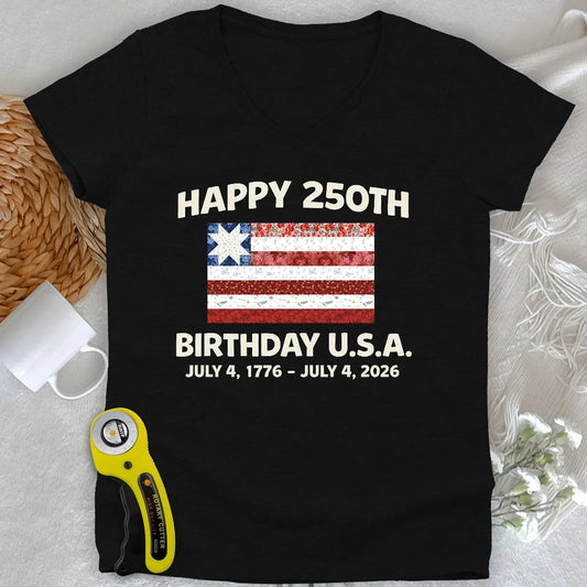 250 Years Pieced with Pride Lady V-neck