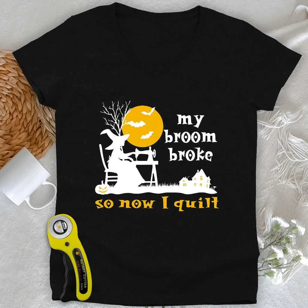 Broom Broke Lady V-neck