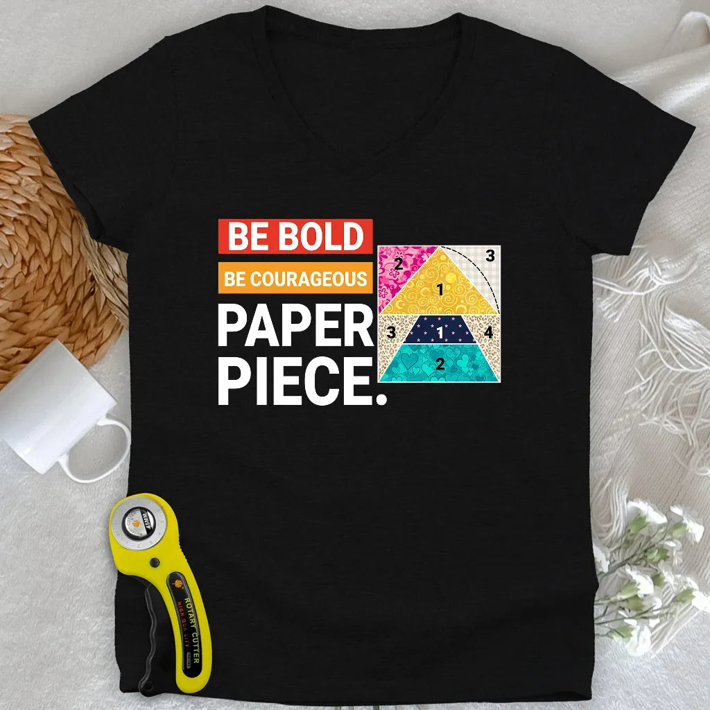 Courage to Paper Piece Lady V-neck