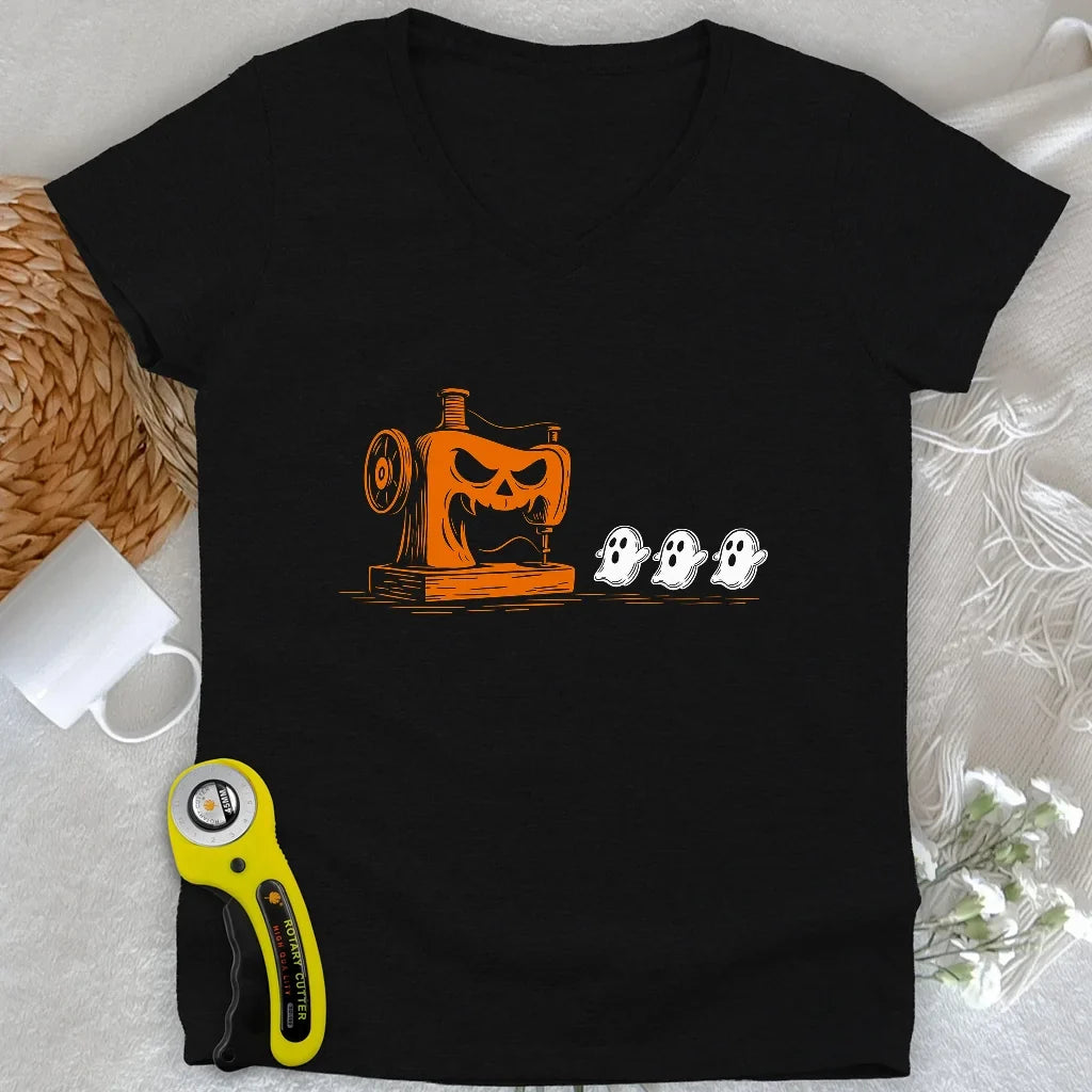 Demon Stitch Machine Lady V-neck