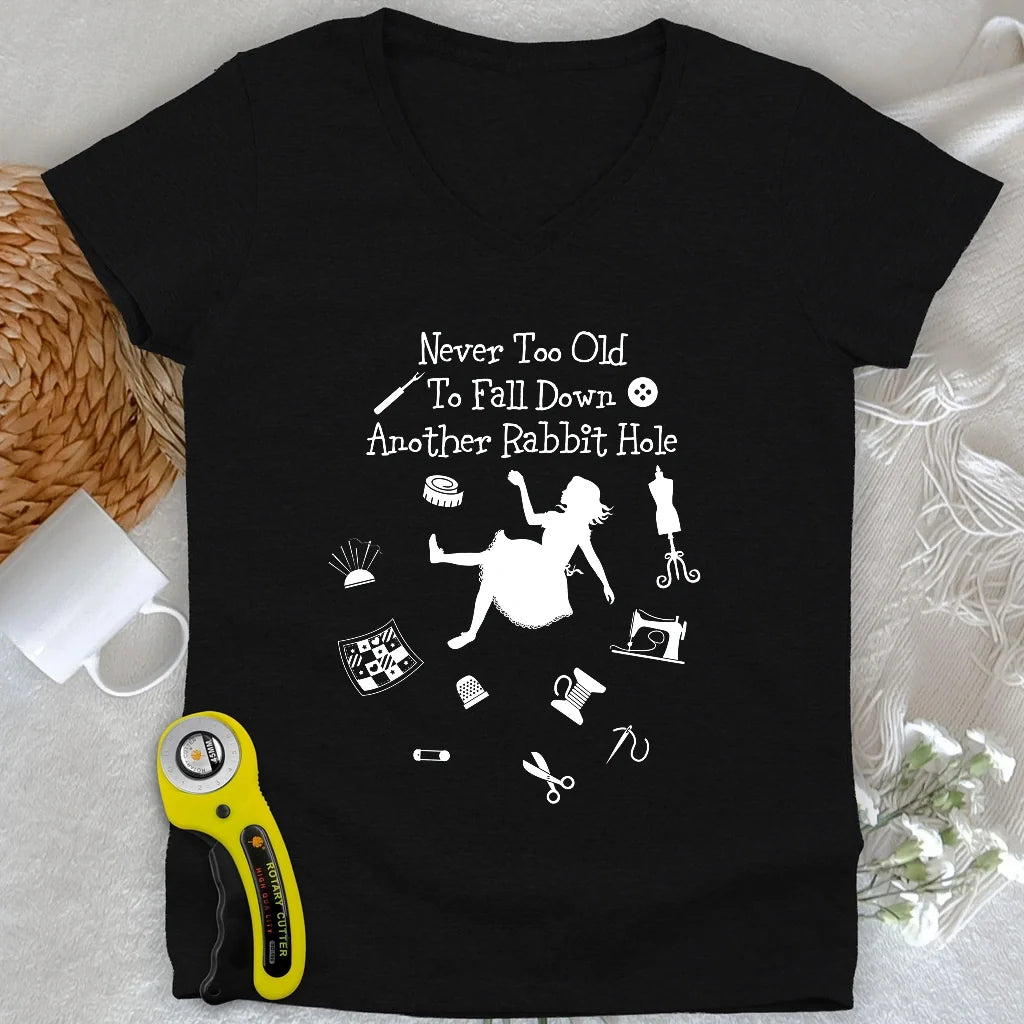 Down The Rabbit Hole Lady V-neck