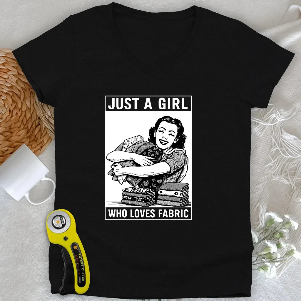 Fabric Girl Lady V-neck