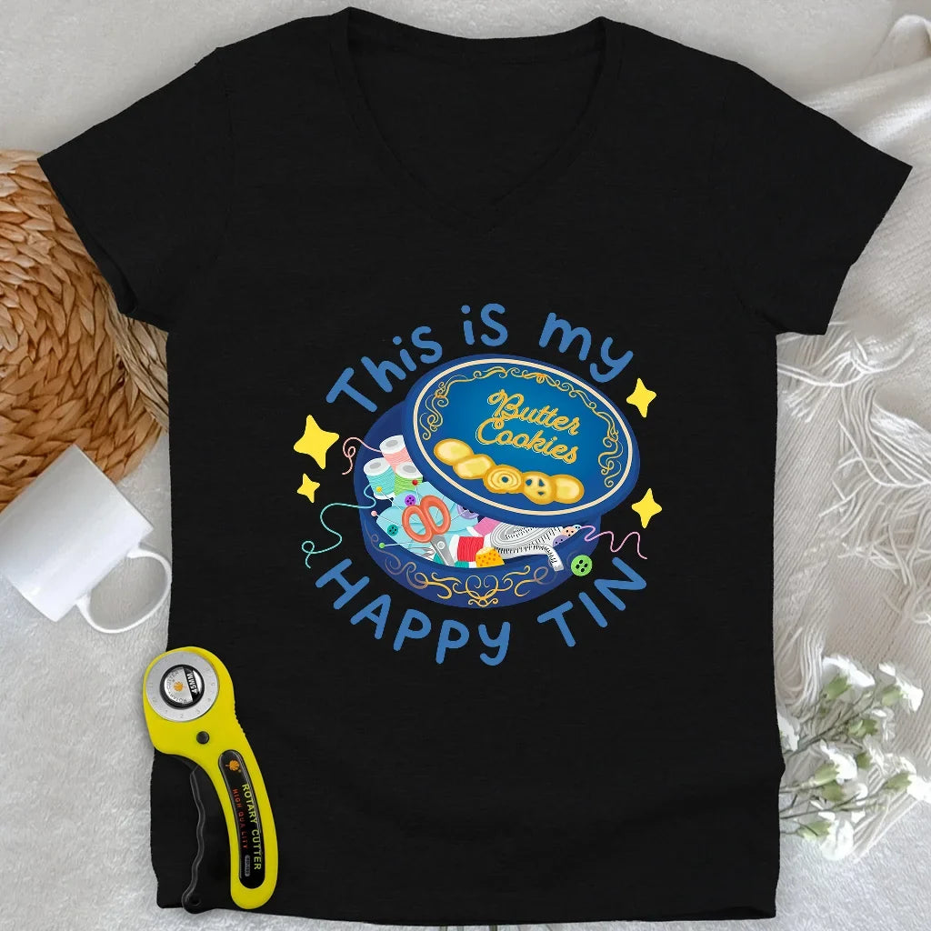 Happy Tin Lady V-neck