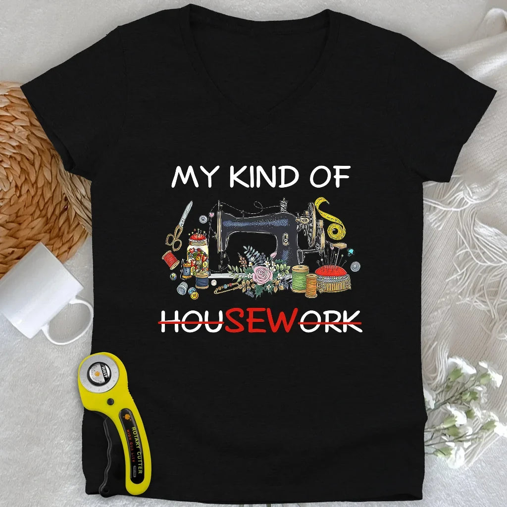 Housework Lady V-neck