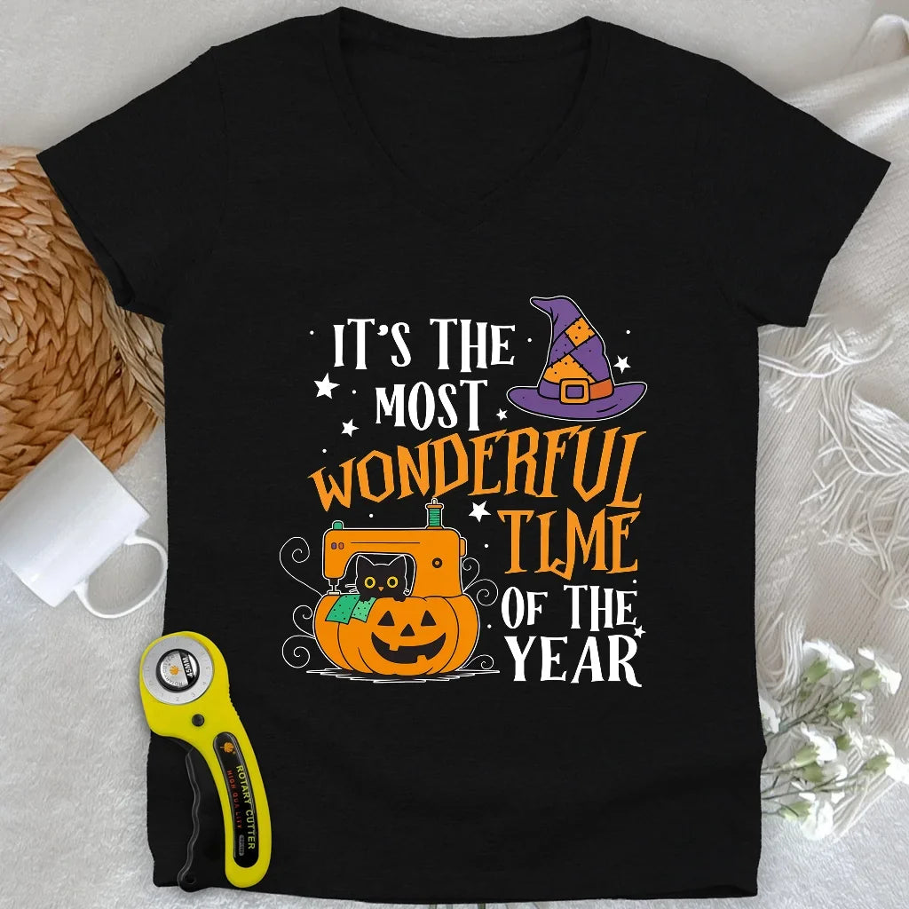 Jack-o-Stitch Lady V-neck