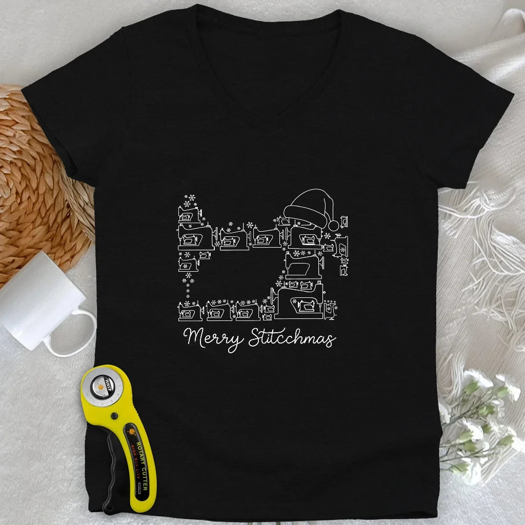Merry Stitchmas Lady V-neck
