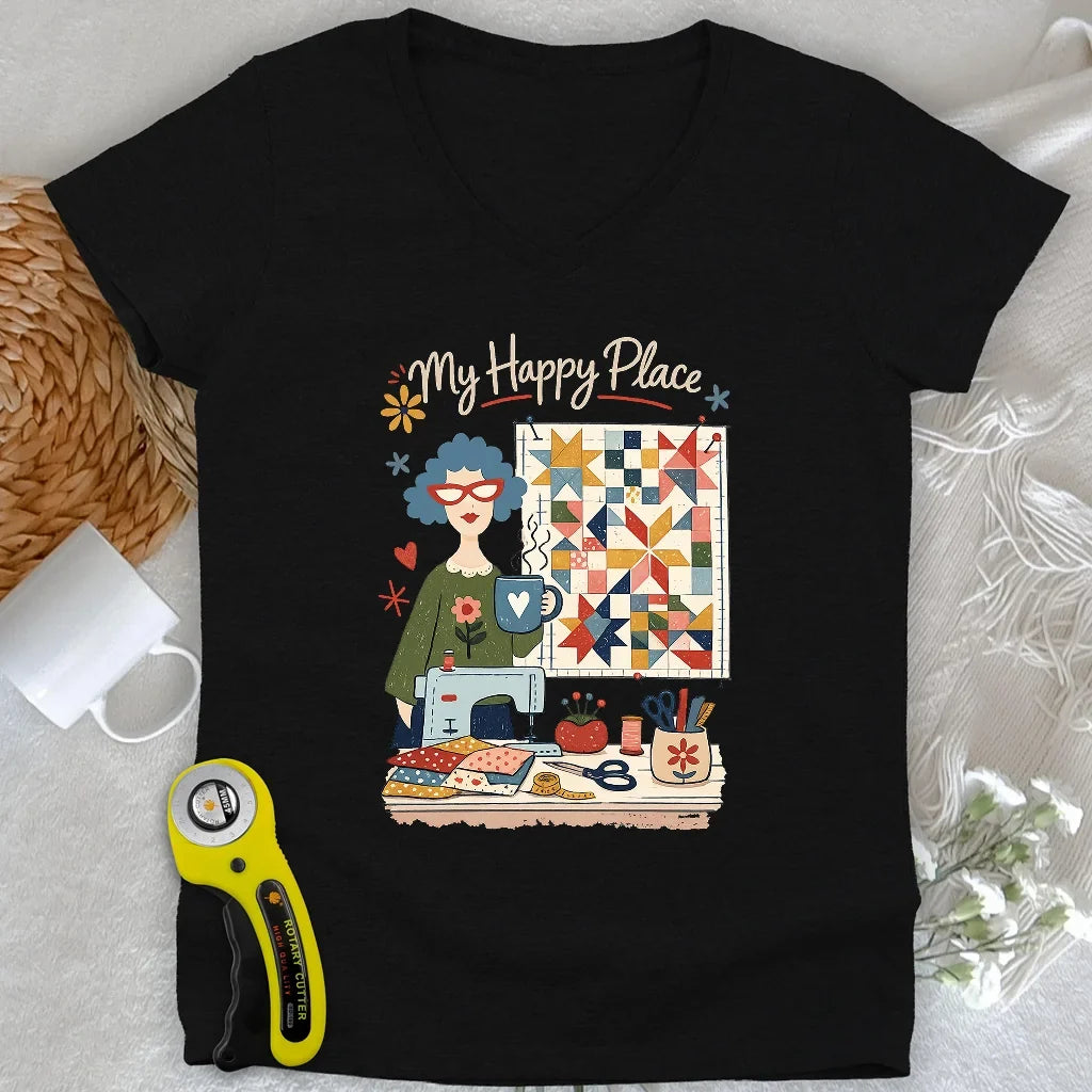 My Happy Place Lady V-neck