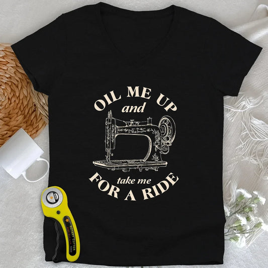 Oil Me Up Lady V-neck
