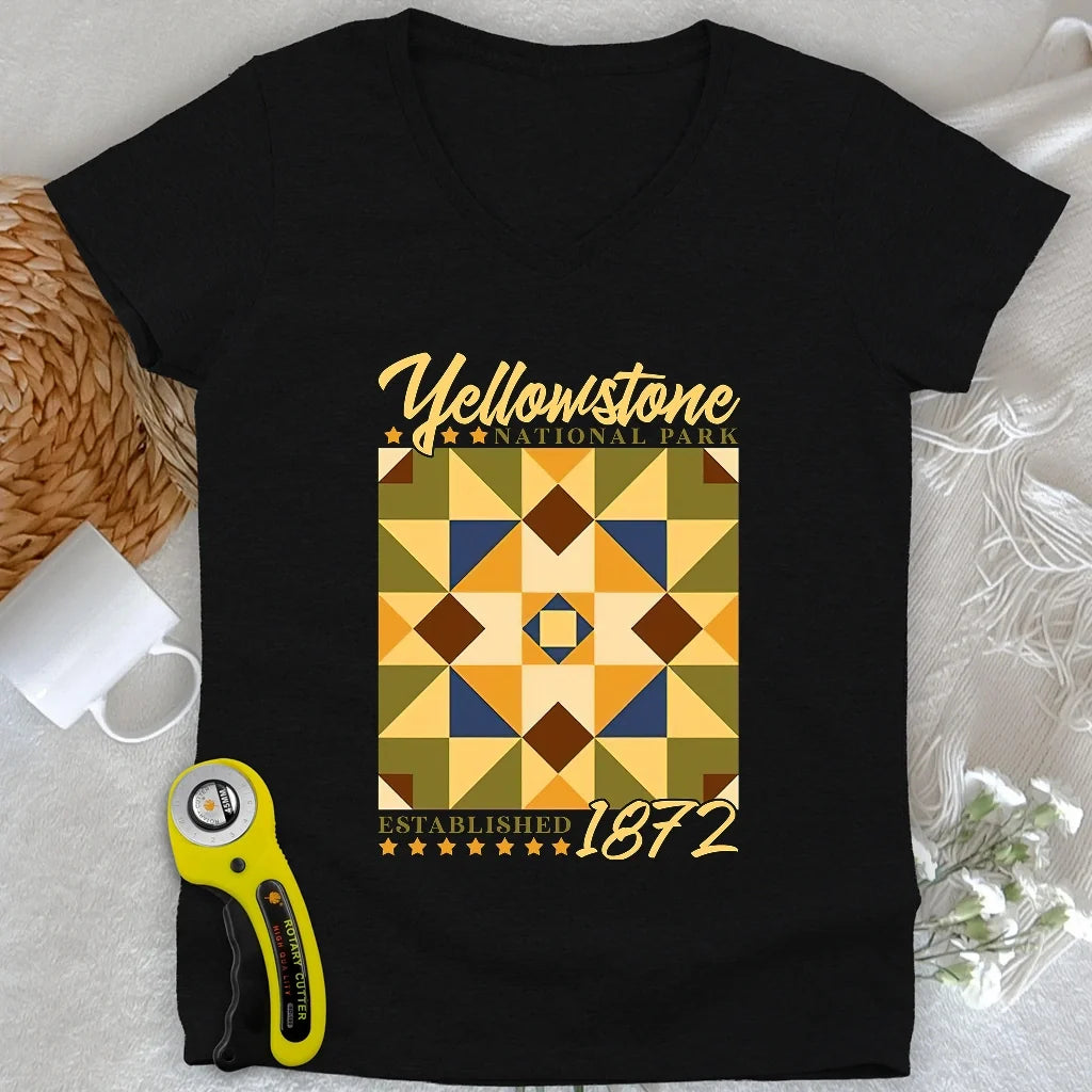 Quilt Block Park Lady V-neck