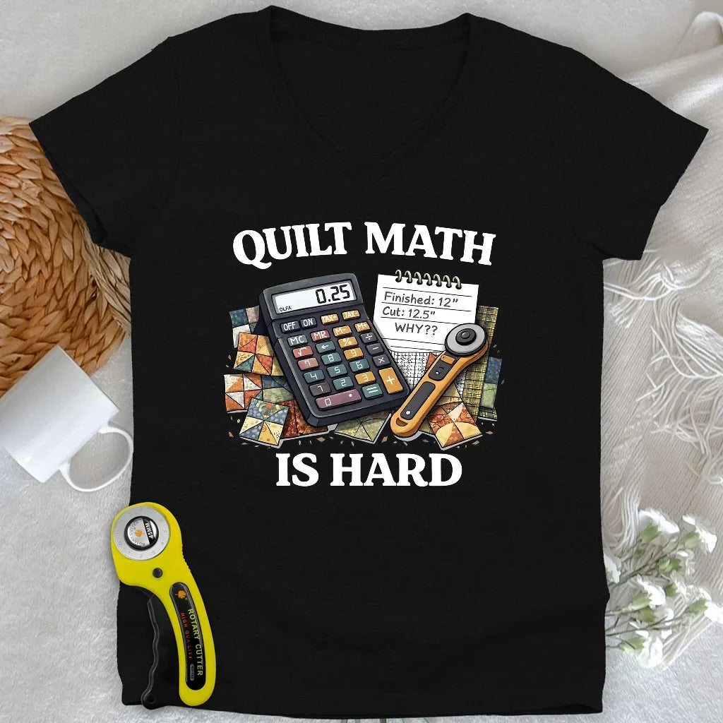 Quilt Math Survivor Lady V-neck