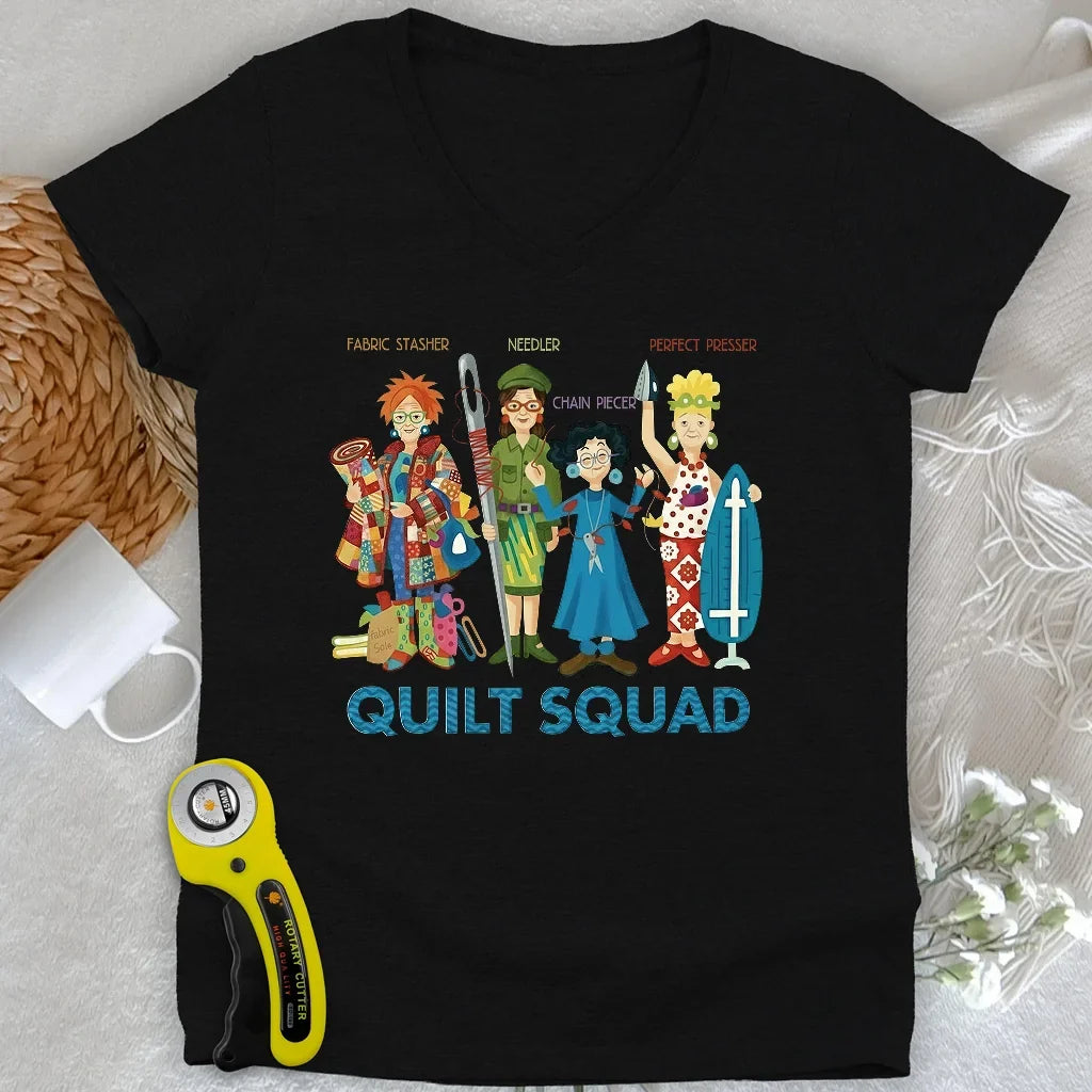Quilt Squad Lady V-neck