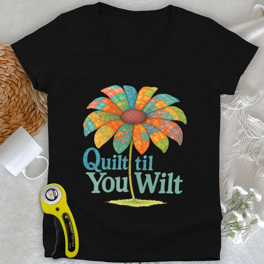 Quilt Wilt Lady V-neck