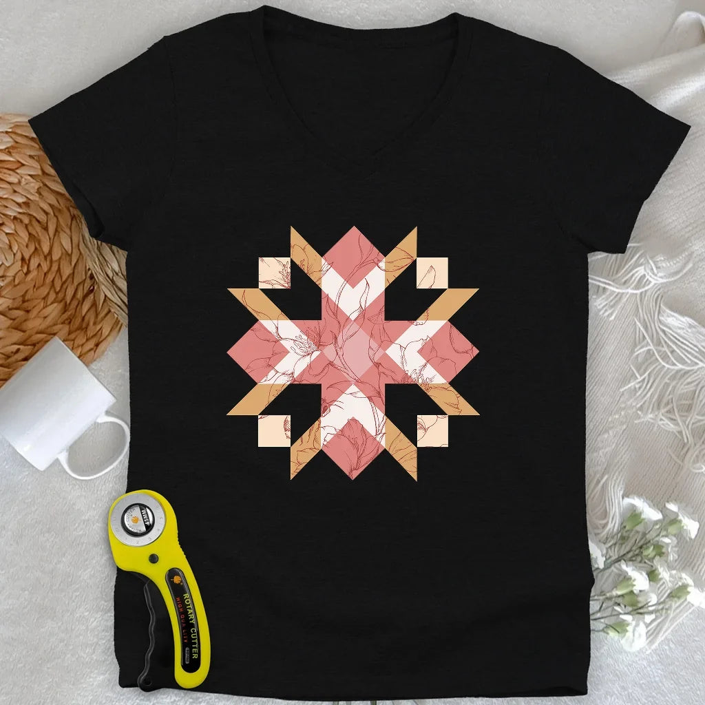 Quilted Botanica Lady V-neck