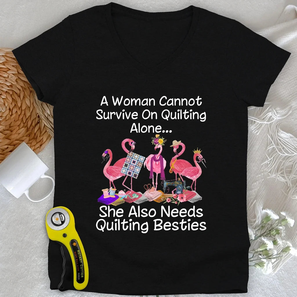 Quilting Besties Lady V-neck