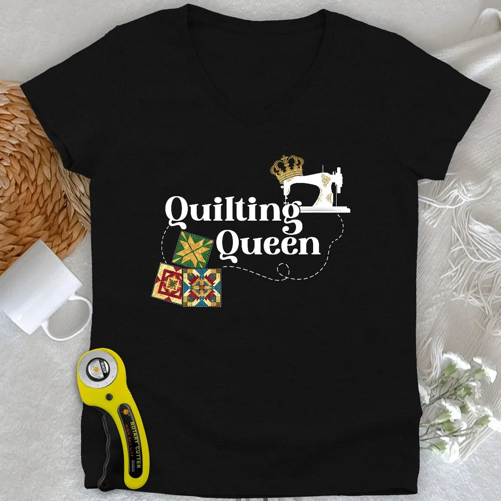 Quilting Queen Lady V-neck