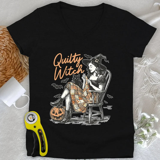 Quilty Witch Lady V-neck