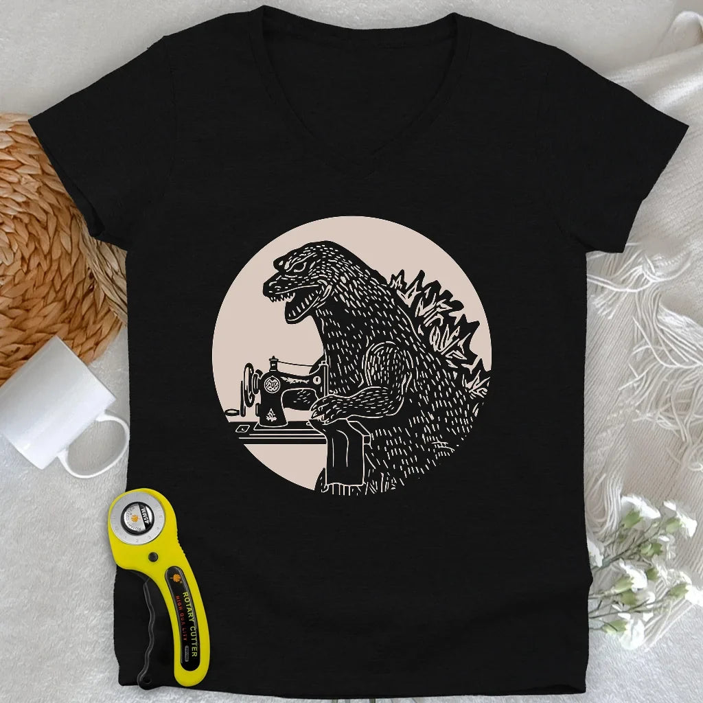 Quiltzilla Lady V-neck
