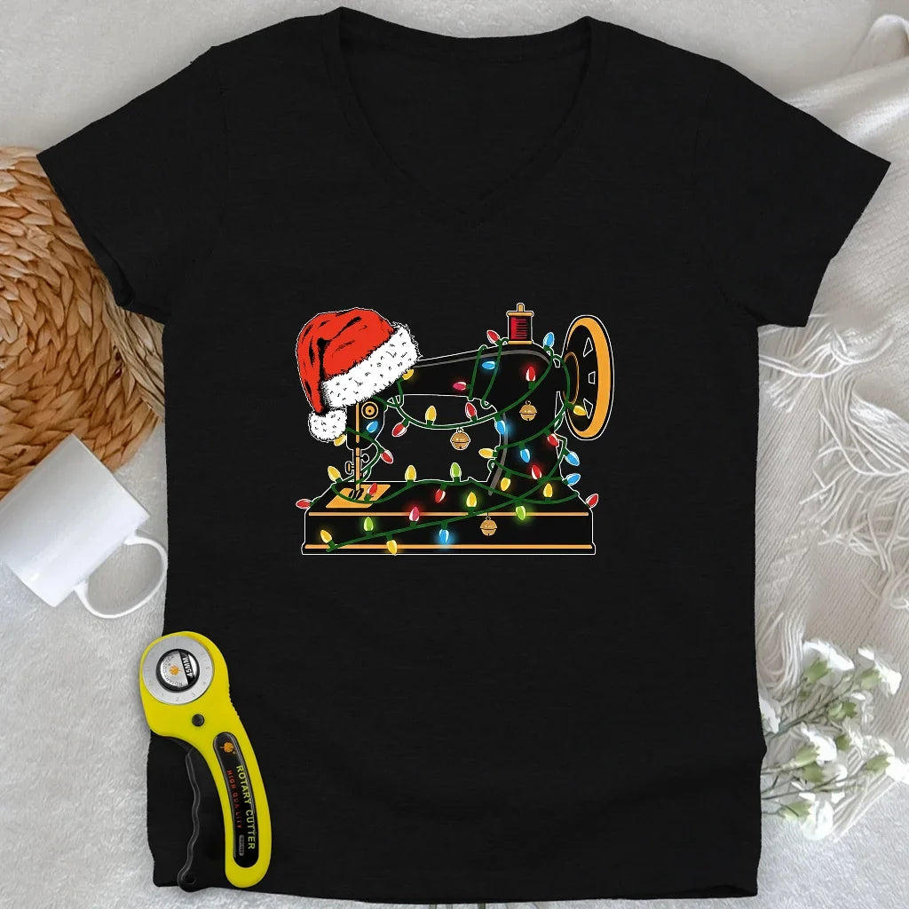 Santa Machine Lady V-neck