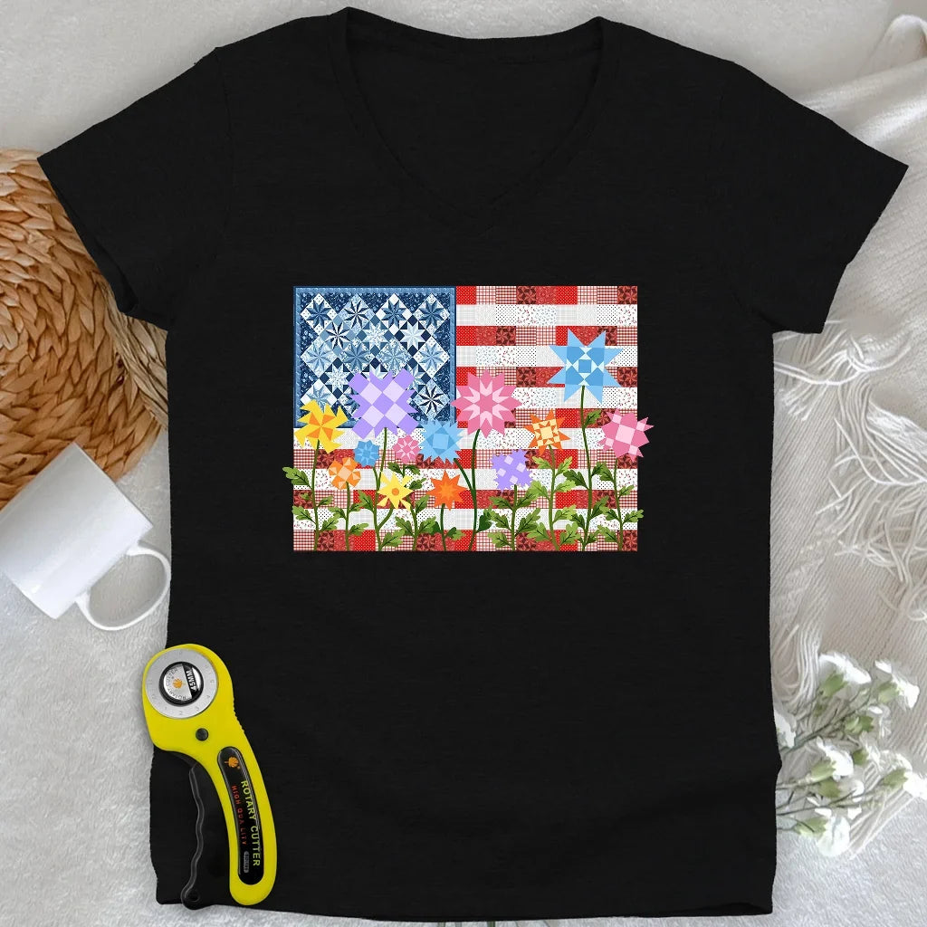 Stars, Stripes & Stitches Lady V-neck