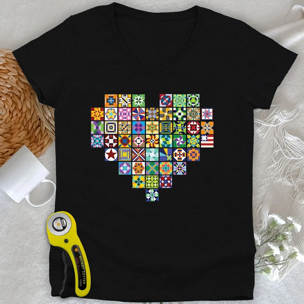 States Of Quilt Lady V-neck