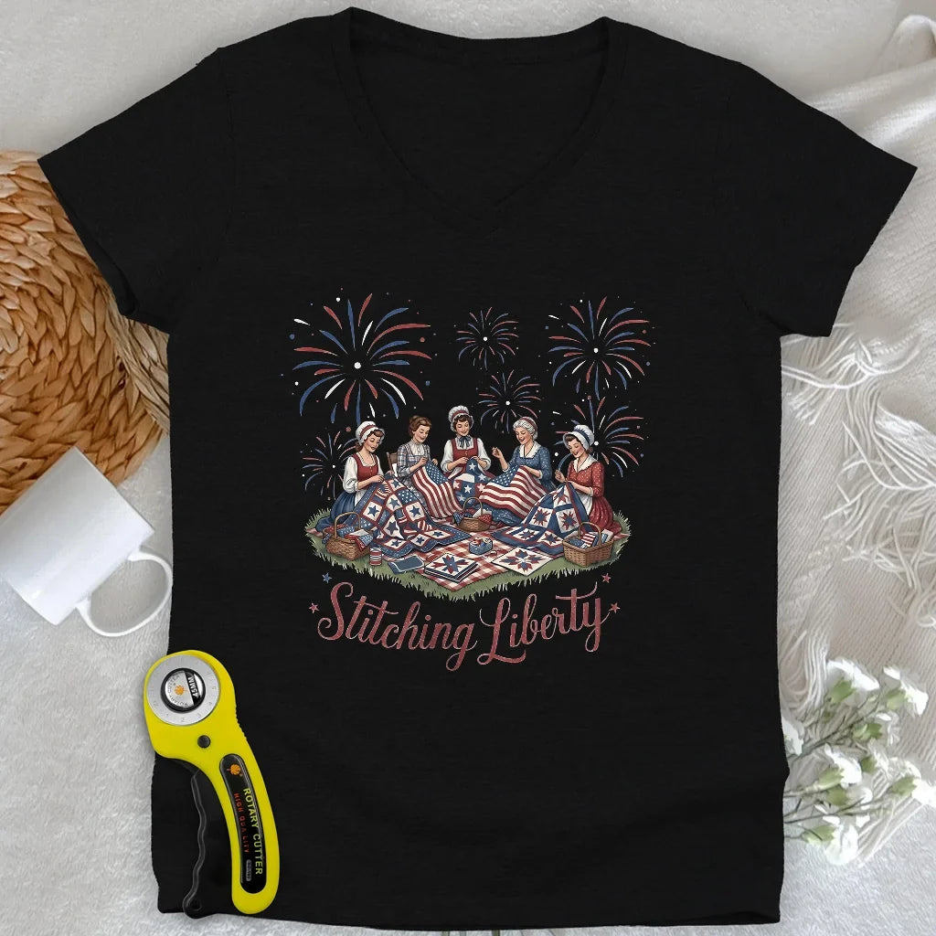 Stitching Liberty Lady V-neck