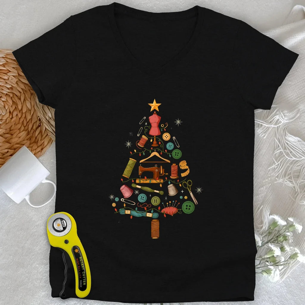 Tree of Threads Lady V-neck