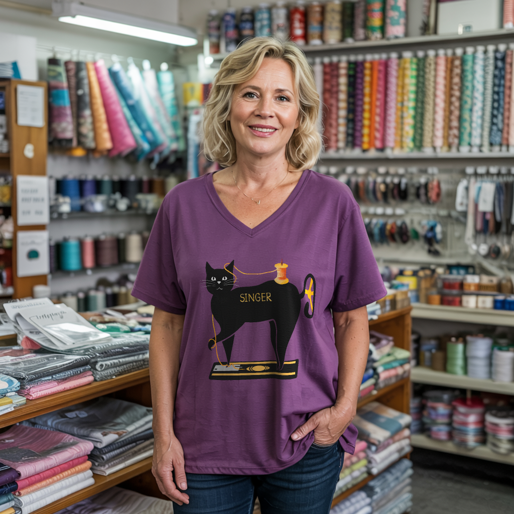 Mewing machine Lady V-neck