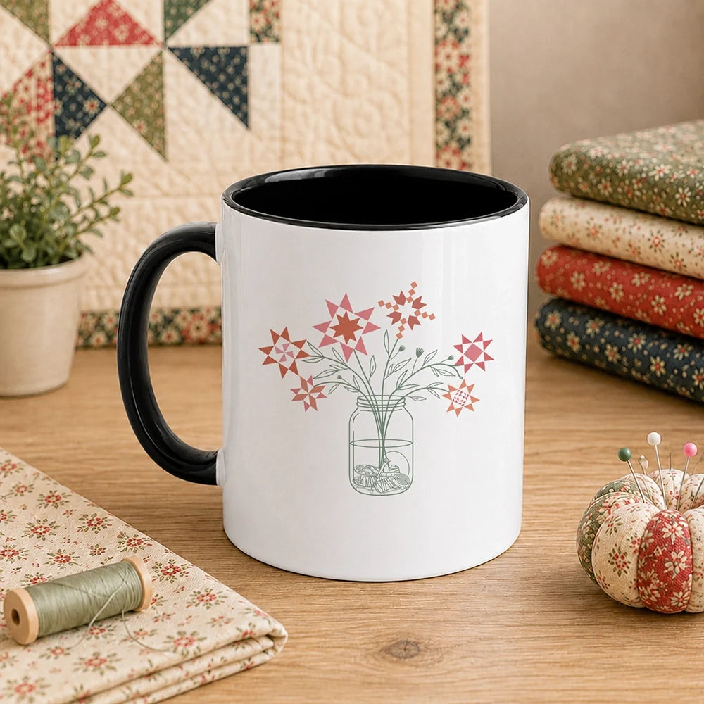 Patchwork Posy Jar 11oz Mug