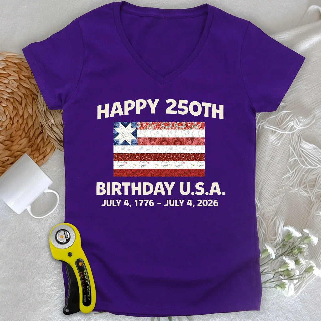 250 Years Pieced with Pride Lady V-neck