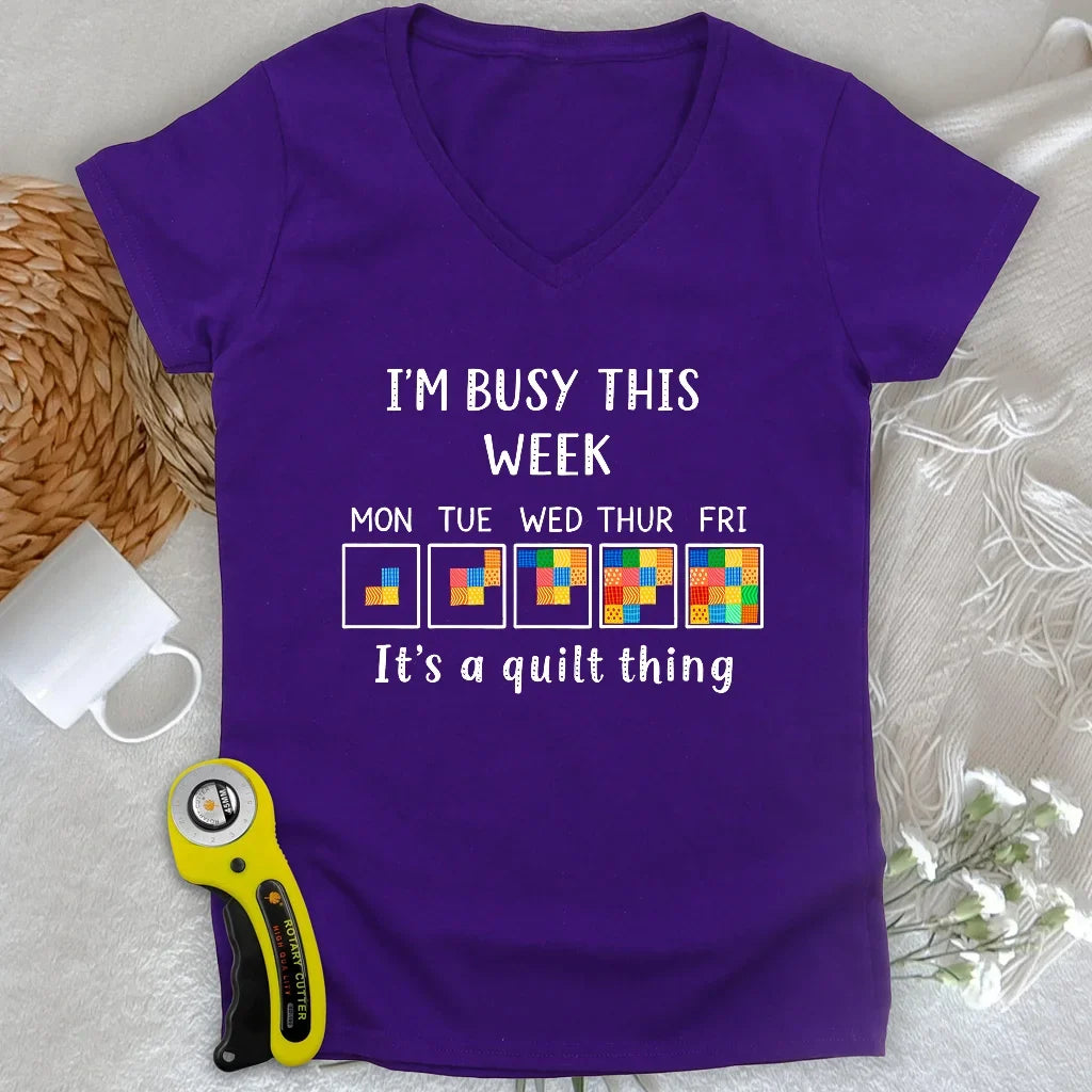 A Busy Week Lady V-neck