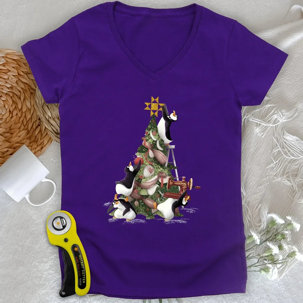 Blizzard Quilt Crew Lady V-neck