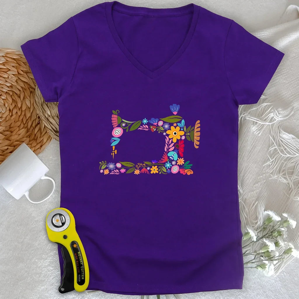 Blooming Machine Lady V-neck