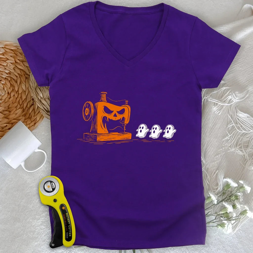 Demon Stitch Machine Lady V-neck