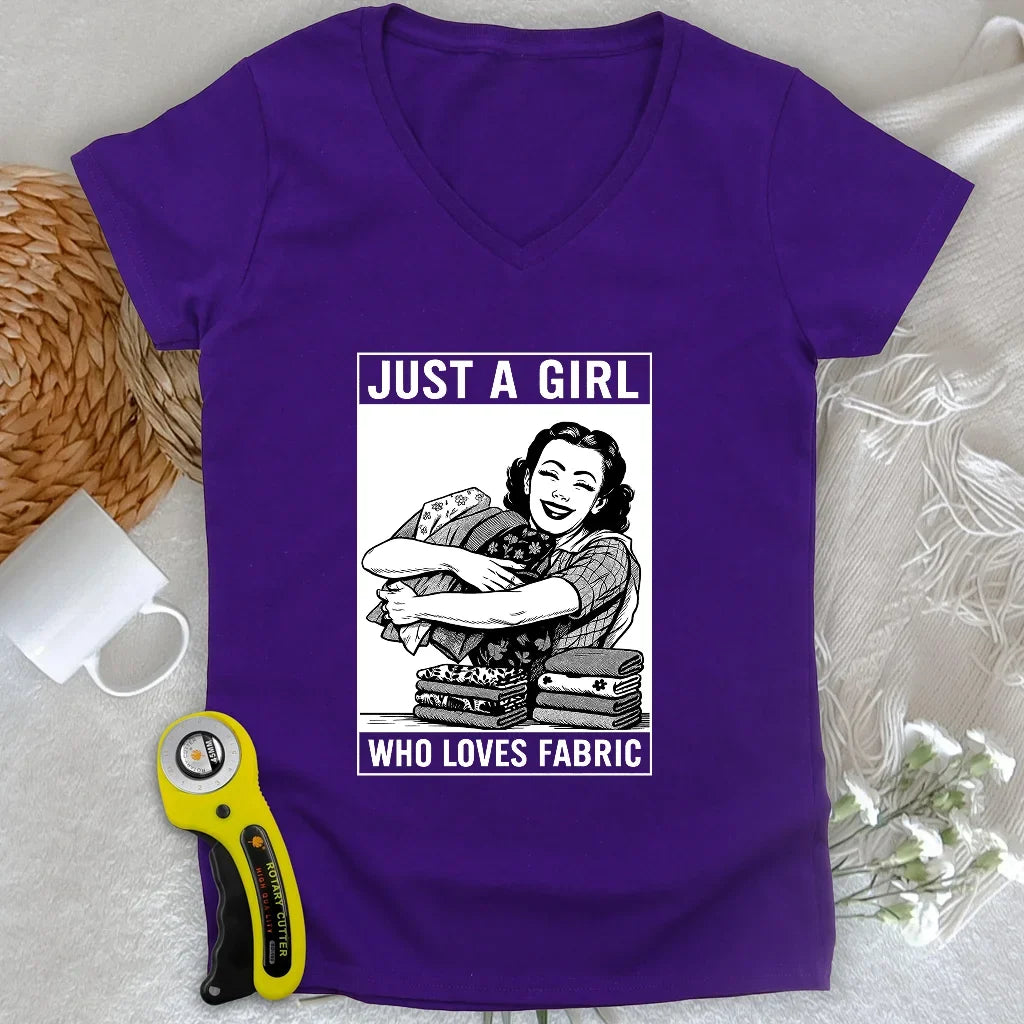 Fabric Girl Lady V-neck