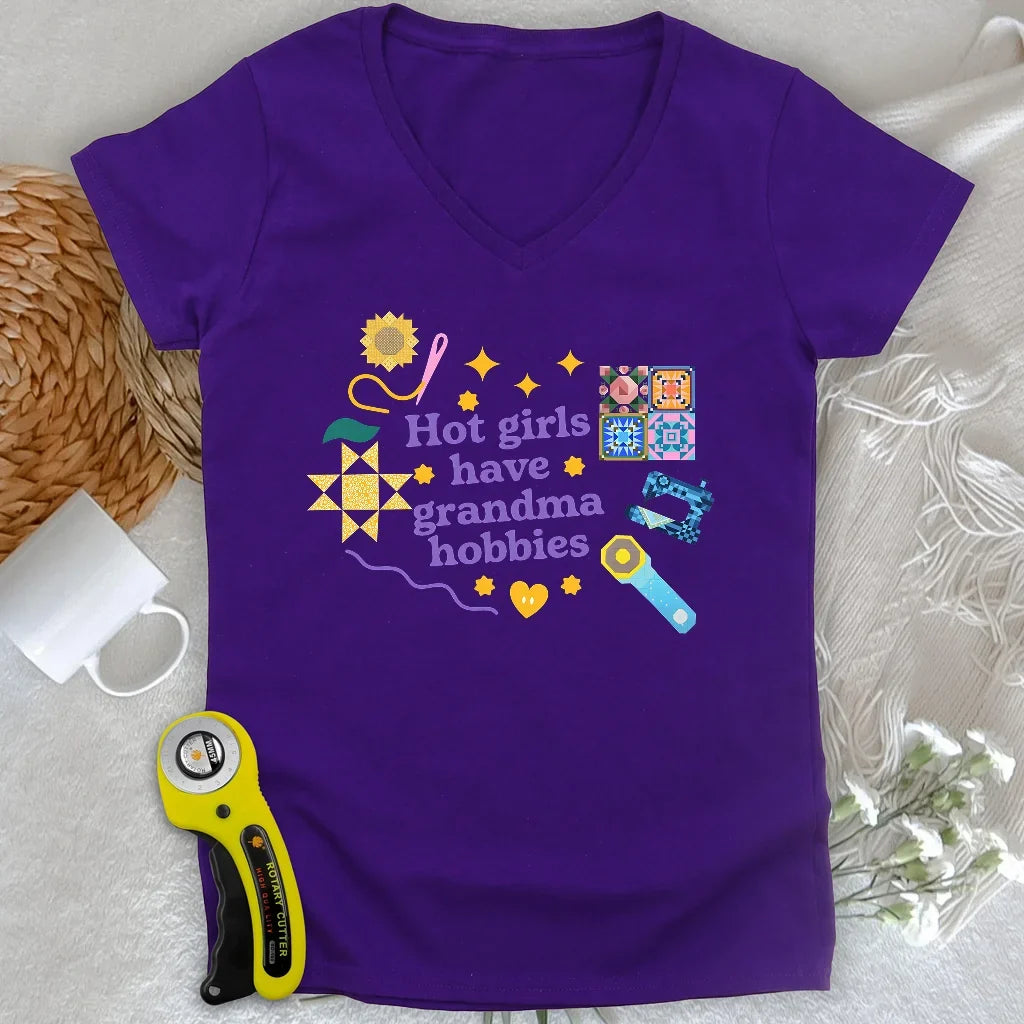 Grandma Hobbies Lady V-neck