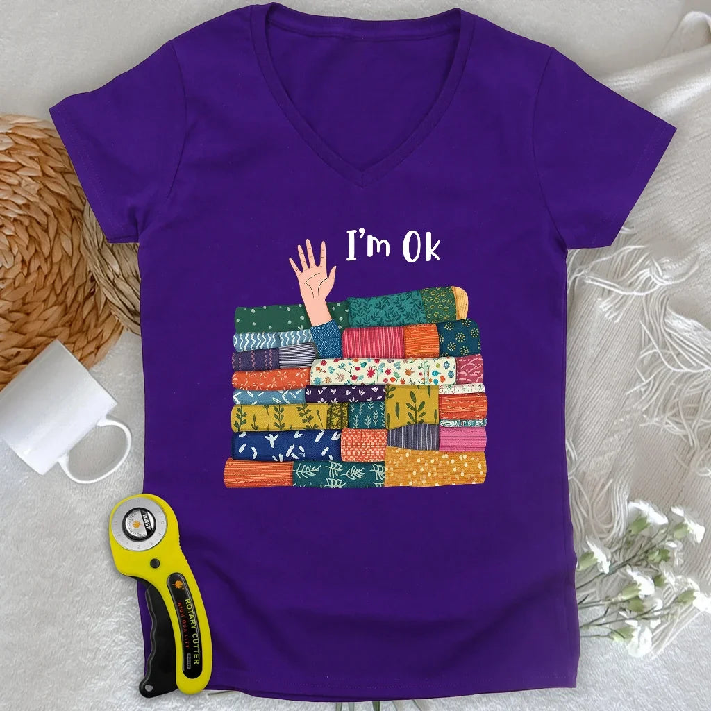 I'M OK Lady V-neck