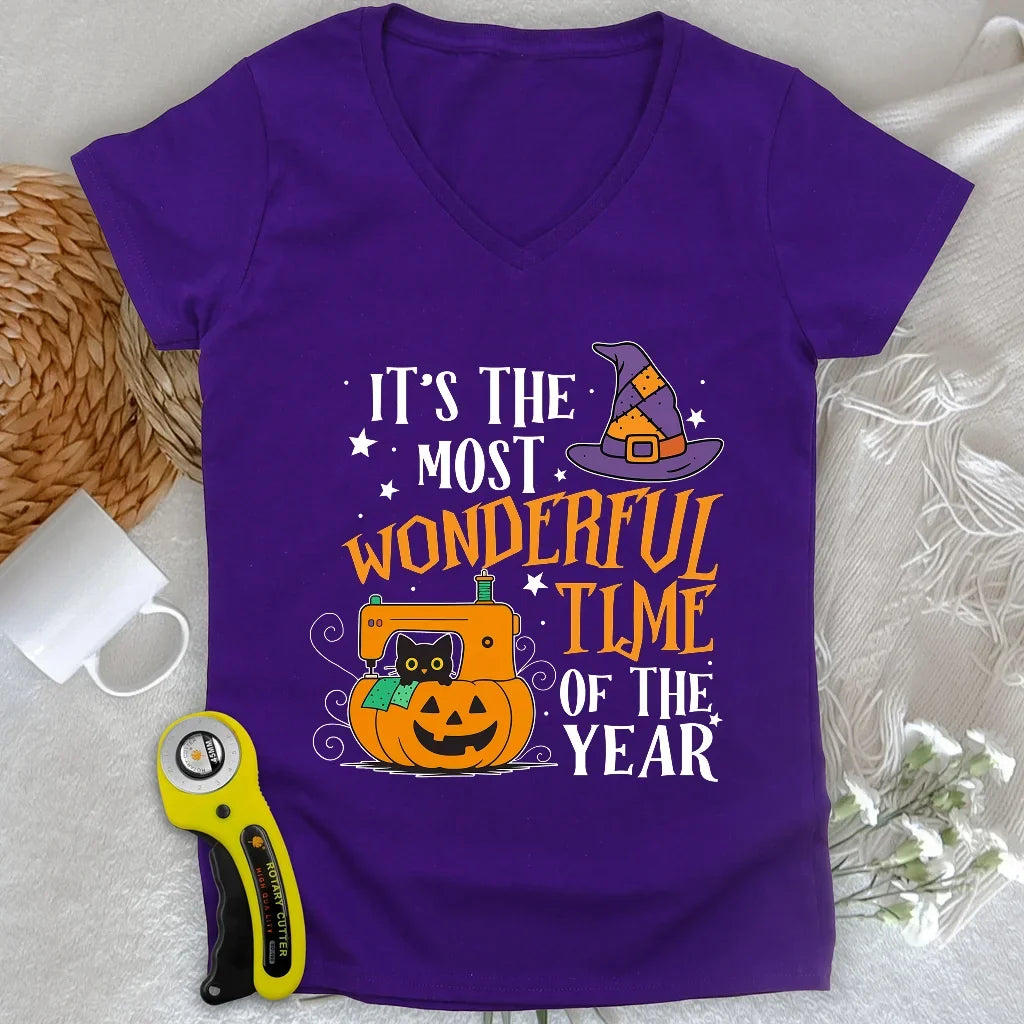 Jack-o-Stitch Lady V-neck