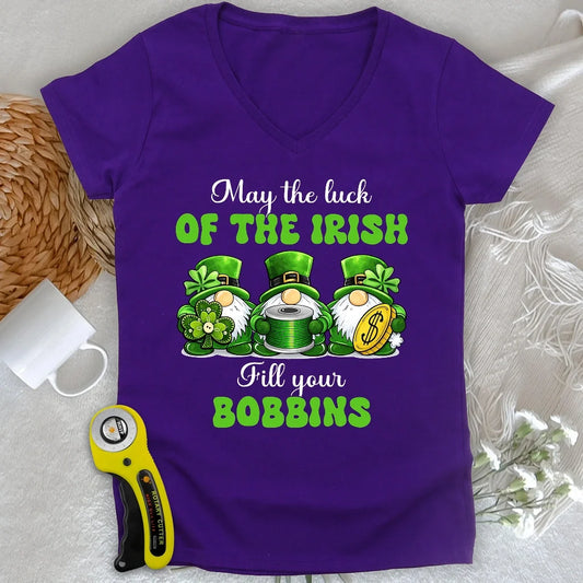Lucky Bobbin Blessings Lady V-neck