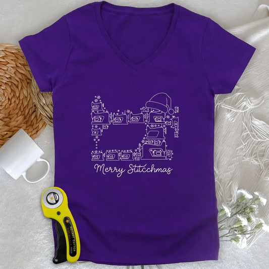 Merry Stitchmas Lady V-neck