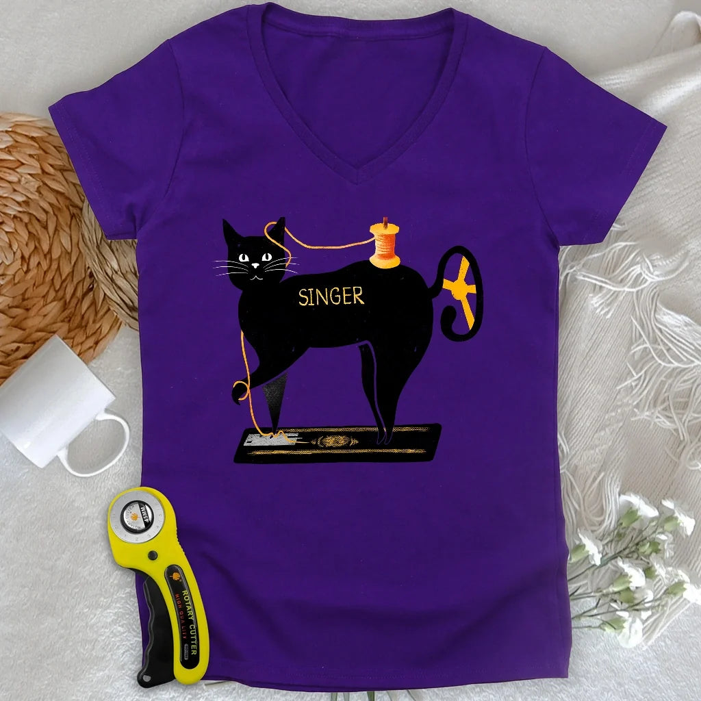 Mewing machine Lady V-neck