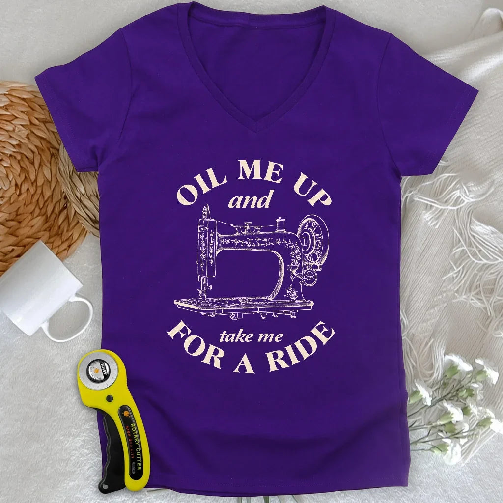 Oil Me Up Lady V-neck