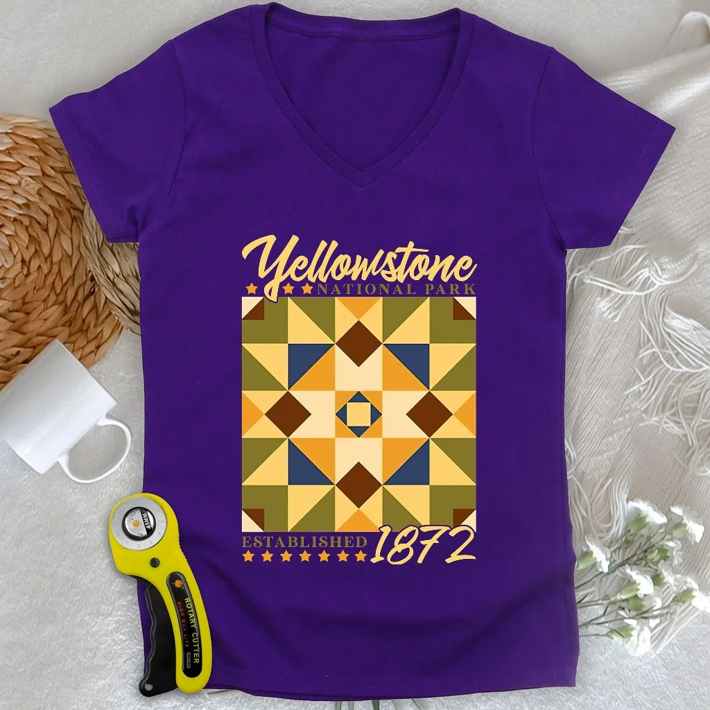 Quilt Block Park Lady V-neck