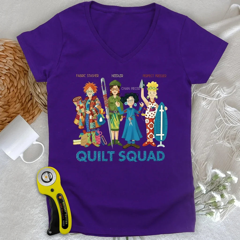 Quilt Squad Lady V-neck