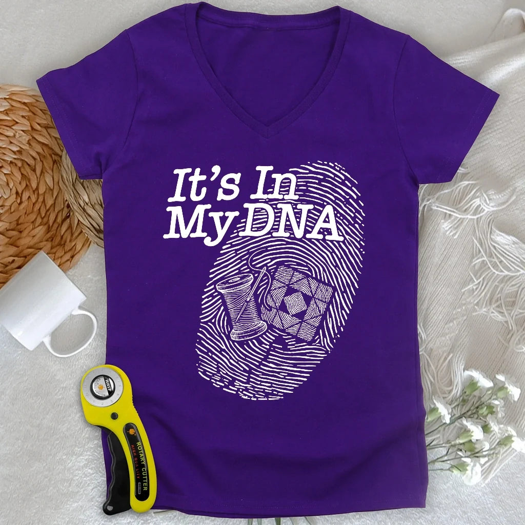 Quilting DNA Lady V-neck