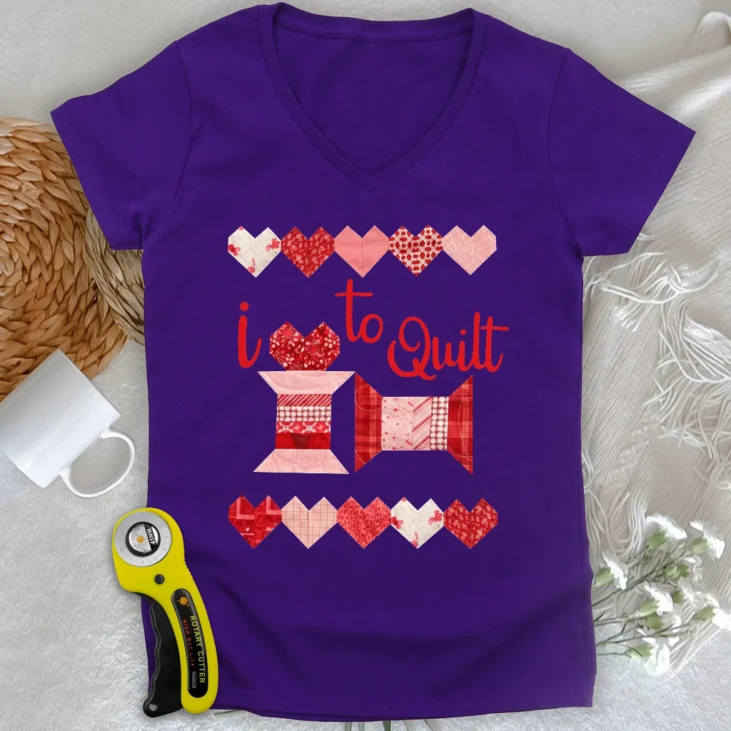 Quilting Love Lady V-neck