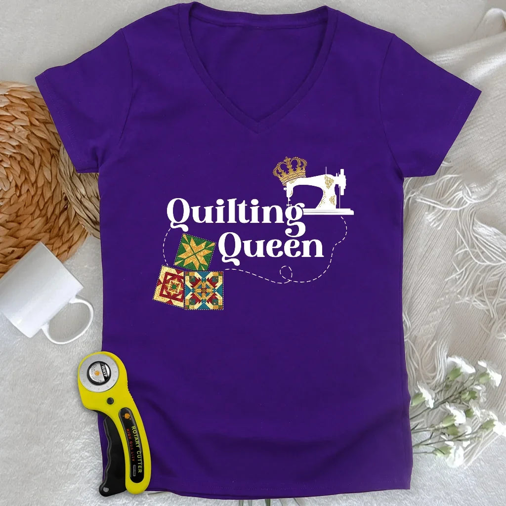 Quilting Queen Lady V-neck