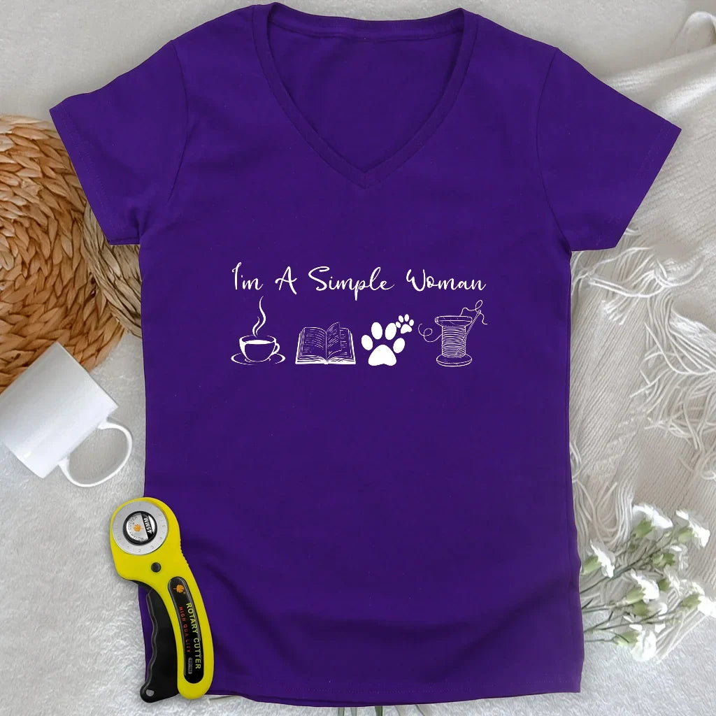 Quilting Woman Lady V-neck
