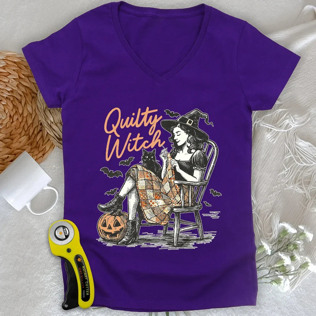 Quilty Witch Lady V-neck